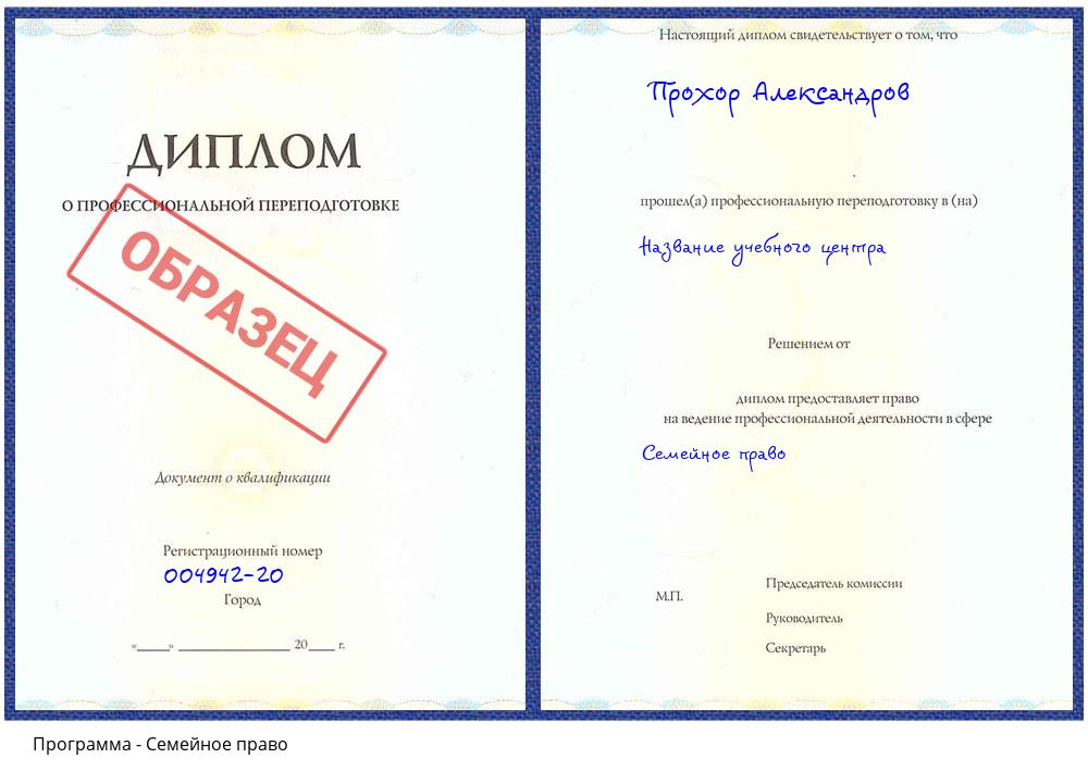 Семейное право Волхов